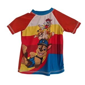 Paw Patrol Boys Rash Guard Swim Shirt Chase Marshall Rubble Size 5/6